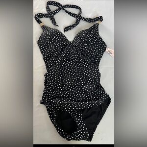 NWT Pink Victoria’s Secret Black/white One Piece Polkadot, Swimsuit Small